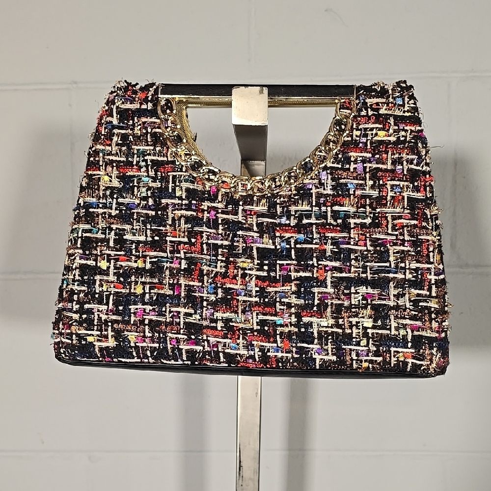 Chic Multicolor Tweed Handbag - Picture 2 of 7